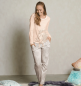 Preview: Pyjama-Longsleeve Shirt apricot/sahara , 100% Baumwolle