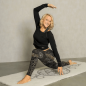 Preview: The Spirit of OM Longsleeve Crop Shirt Bambus,schwarz