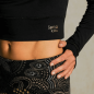 Preview: The Spirit of OM Longsleeve Crop Shirt Bambus,schwarz