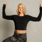 Preview: The Spirit of OM Longsleeve Crop Shirt Bambus,schwarz