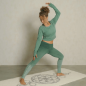 Preview: The Spirit of OM Longsleeve Crop Top Bambus, green