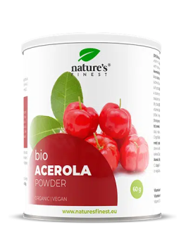 Bio Acerola Pulver, gefriergetrocknet 60 g. 100% Bio-Herstellung,  hoher Gehalt an Vitamin C, ohne Zusatzstoffe, Stabilisatoren, Bindemittel etc.