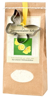 Bio Zitronenfalter-Keks, Urdinkel-Backmischung 270 g mit Ausstecherform - Getreide aus deutschem Bio-Anbau