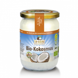 Bio Premium Kokosnuss-Mus, 500 ml,  Erntefrisch, naturbelassen und rohköstlich. Kokosmus wird aus dem unbehandelten Fruchtfleisch frischer Kokosnüsse hergestellt.  Zum Kochen und Verfeinern (z.B. Curries und Suppen) für Smoothies oder pur aufs Brot.
