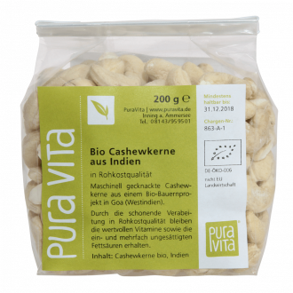 Bio Cashewkerne 200 g, Rohkostqualität