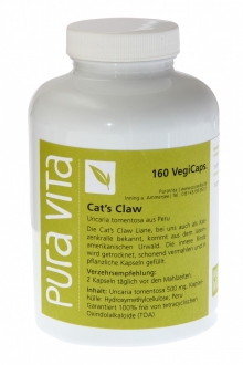 Katzenkralle Uncaria tometosa, 160 Kapseln, 500 mg / Kapsel