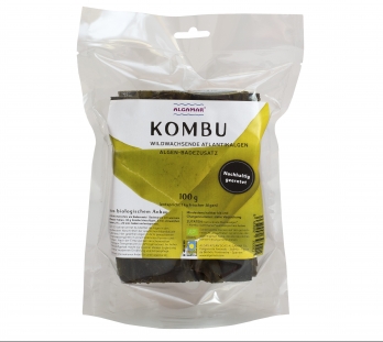Bio Kombu Algen (Kelp) Blätter, 100 g, roh, vegan.