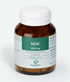 MSM 1000 mg Tabletten - Methylsulfonylmethan von Natur Vital, 60 Stk.
