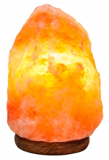 Salzkristall-Lampe mit Holzsockel, 2-3 kg