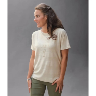 The Spirit of OM Shirt women beige-melange-gold