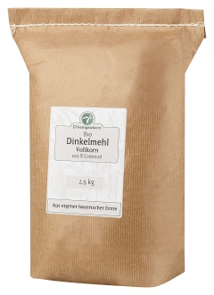 Bio Ur-Dinkelmehl Vollkorn, 2,5 kg - aus deutscher Ernte