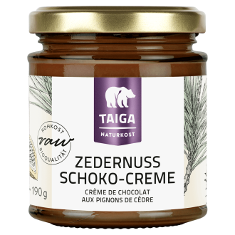 Bio Zedernuss-Schoko-Creme 190 g, Rohkostqualität
