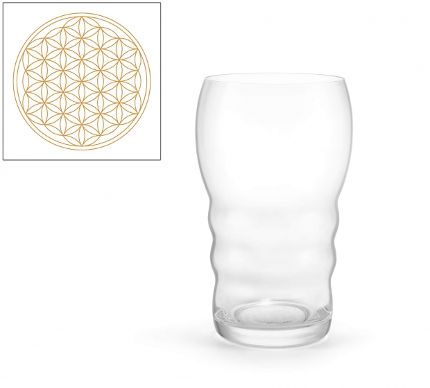 Trinkglas Galileo, Gold, Blume des Lebens