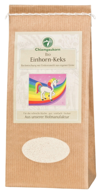 Bio Einhorn-Kekse, Vollkorn-Backmischung, 270 g / 1 kg - mit deutschem Bio-Einkorn