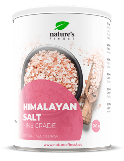 Rosa Himalaya Salz. Frei von jeglichen Zusätzen, unjodiert, unraffiniert und ohne Rieselhilfen, mild und fein im Geschmack.
