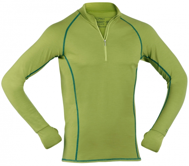 Sport Shirt mit Zip aus Wolle/Seide