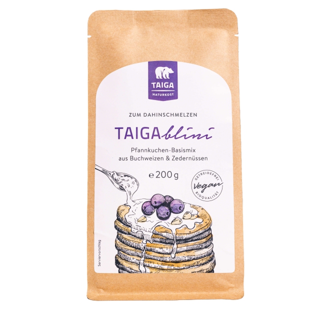 TAIGAblini Pfannkuchen-Basismix, bio, 200 g, aus Buchweizen und Zedernüssen
