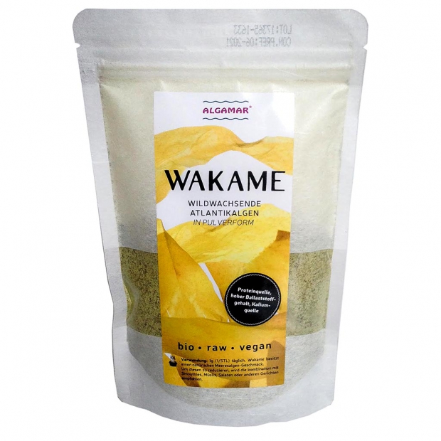 Bio Wakame Algen Pulver, Rohkostqualität, 100 g