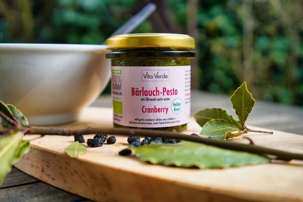 Vita Verde  Bio Bärlauch-Cranberry Pesto. Leckeres Rohkost Pesto, vegan