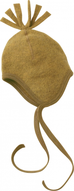 Bio Baby-Mütze Fleece, safran/melange